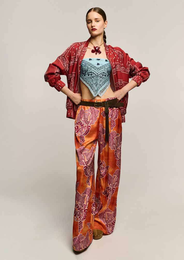conjunto floral festival verano mujer — palazzo naranja con blazer a juego BSB