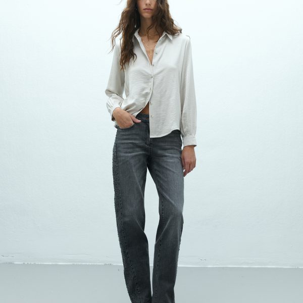 Camisa de raso crudo ANDAM vista frontal
