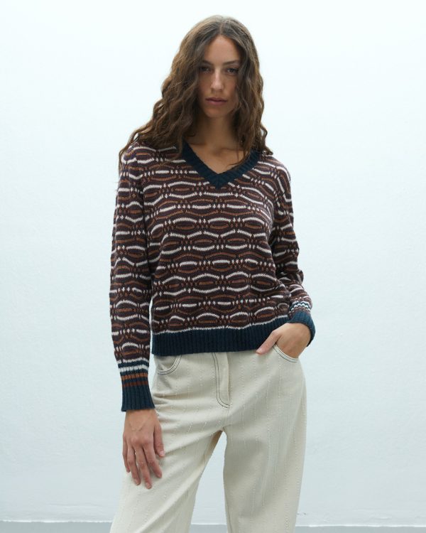 andam-jersey-jacquard-geometrico-2 Jersey jacquard geométrico ANDAM detalle del motivo tejido