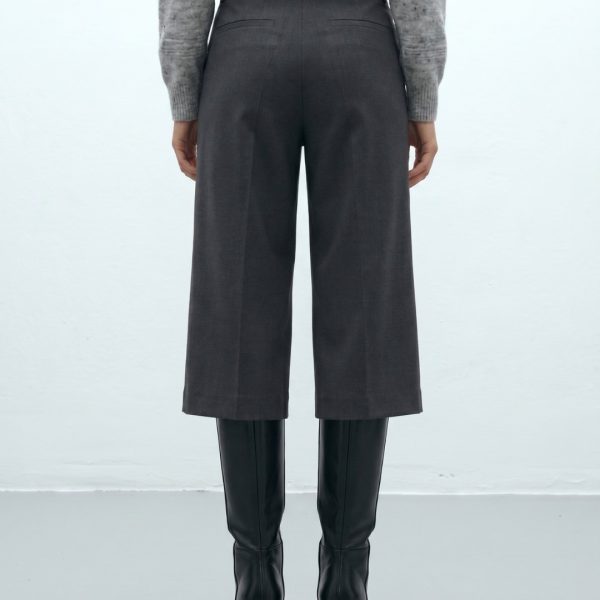 Pantalón culotte de paño gris antracita ANDAM vista de espalda