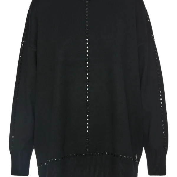 Jersey oversize negro pedrería BSB