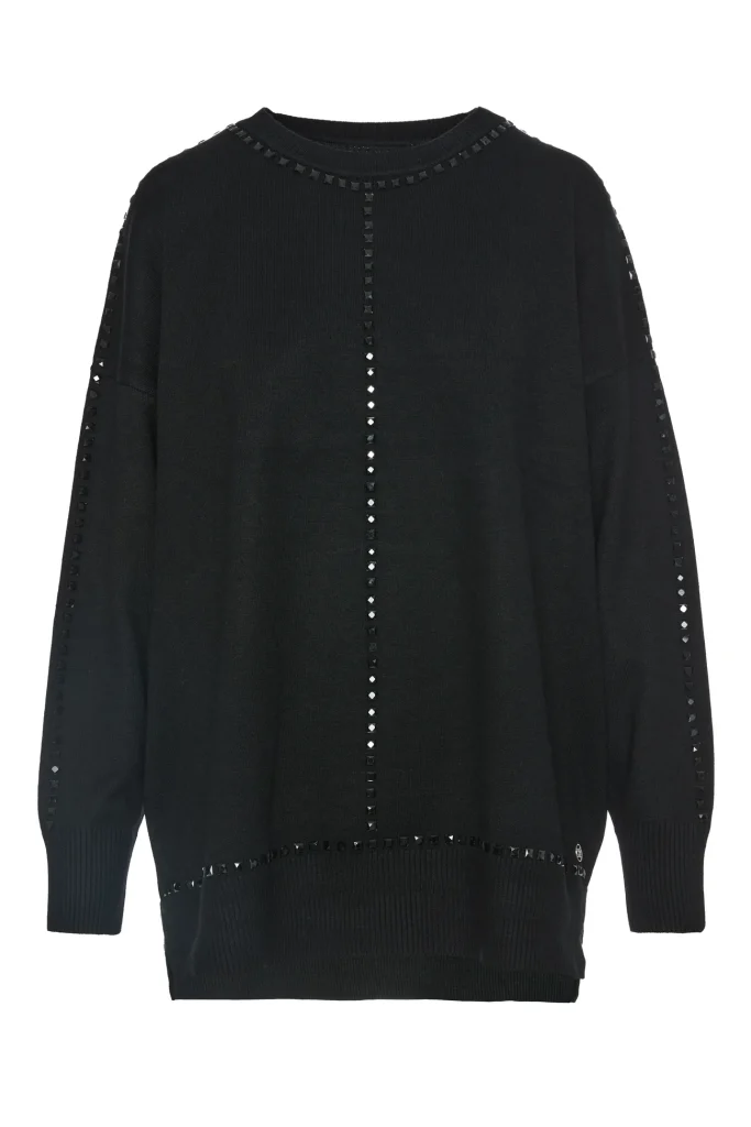 Jersey oversize negro pedrería BSB