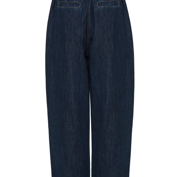 Pantalón vaquero globo en denim azul oscuro BSB, vista de espalda