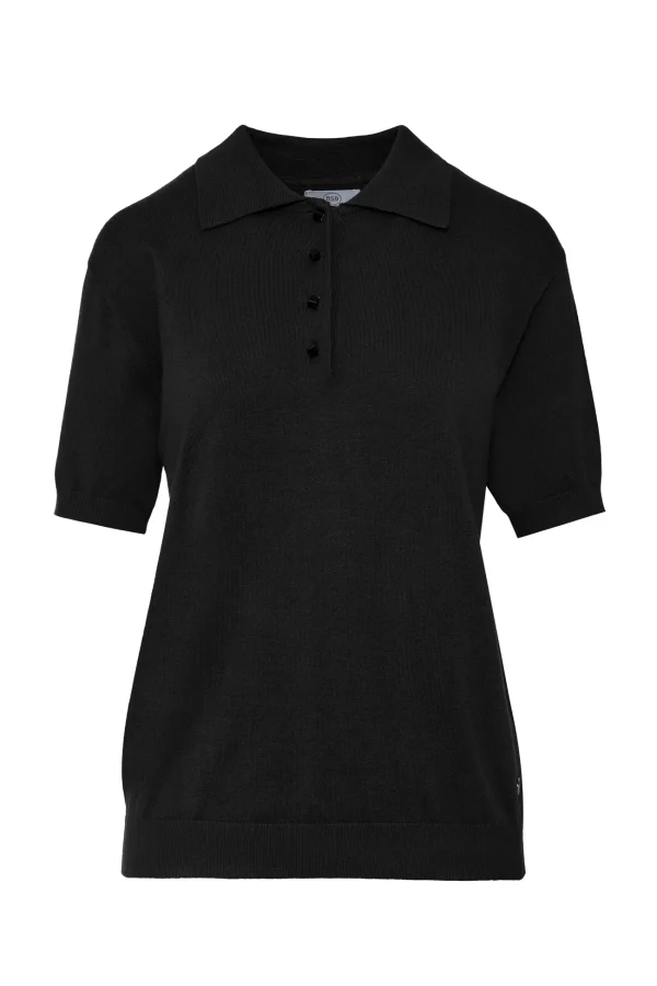 Polo de punto negro BSB, foto de producto de frente Polo de punto negro BSB, foto de producto de frente