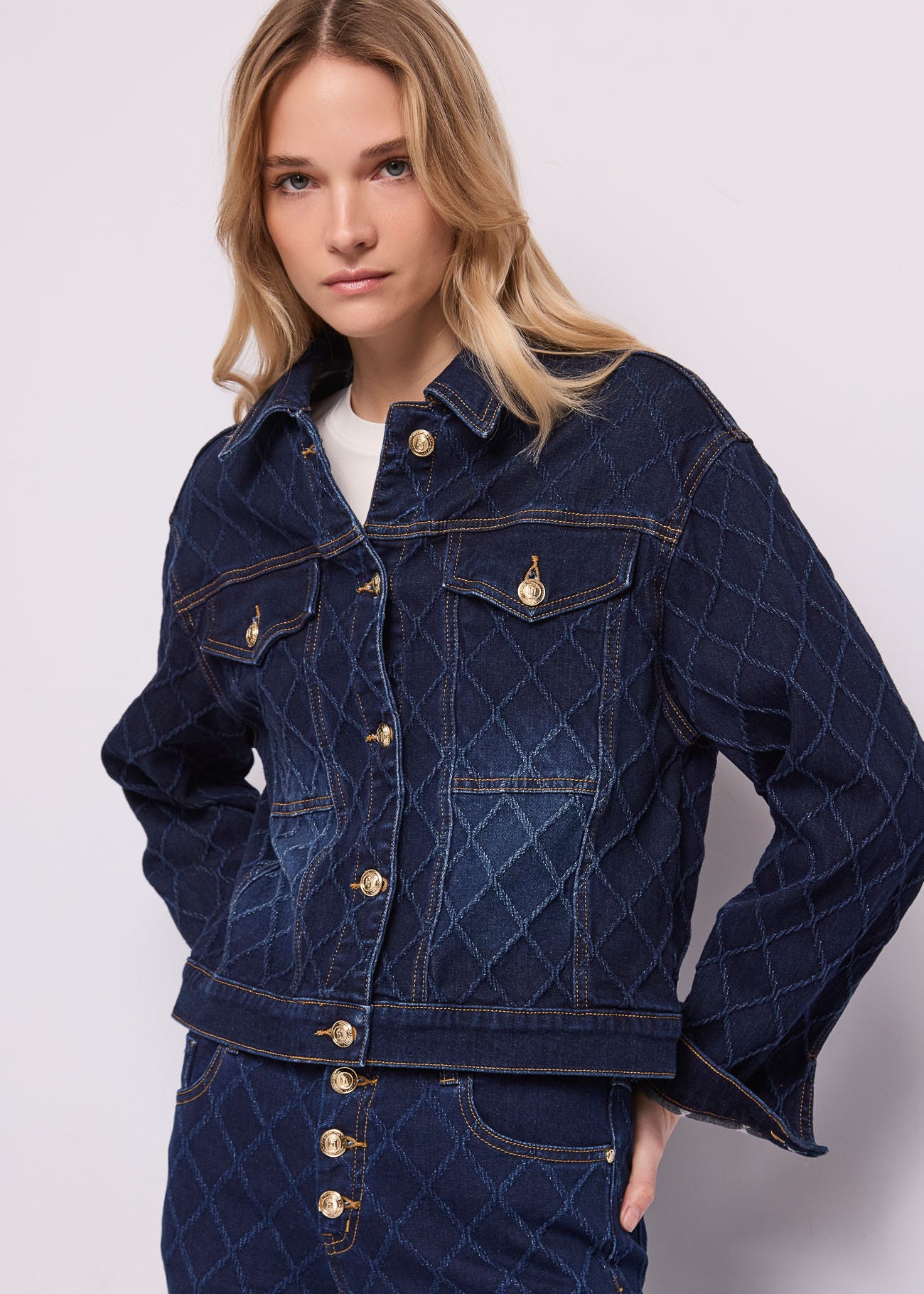 Cazadora vaquera de jacquard Gaudí Jeans para mujer