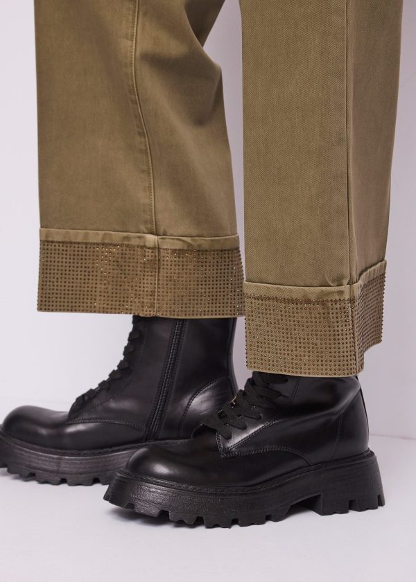 Pantalón holgado cropped verde oliva Gaudí Jeans