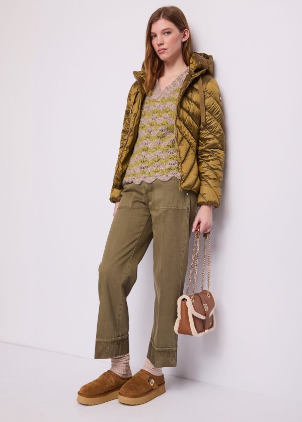 Pantalón holgado cropped verde oliva Gaudí Jeans