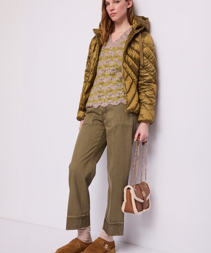 Pantalón holgado cropped verde oliva Gaudí Jeans