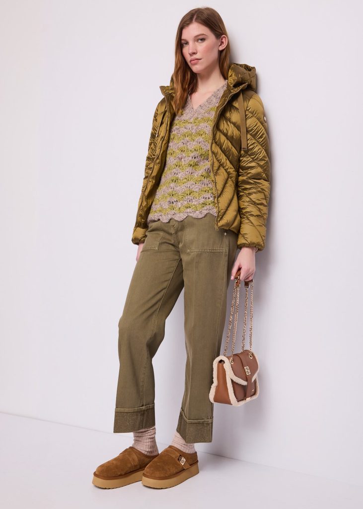 Pantalón holgado cropped verde oliva Gaudí Jeans