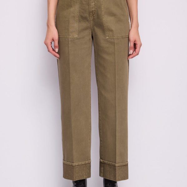 Pantalón holgado cropped verde oliva Gaudí Jeans