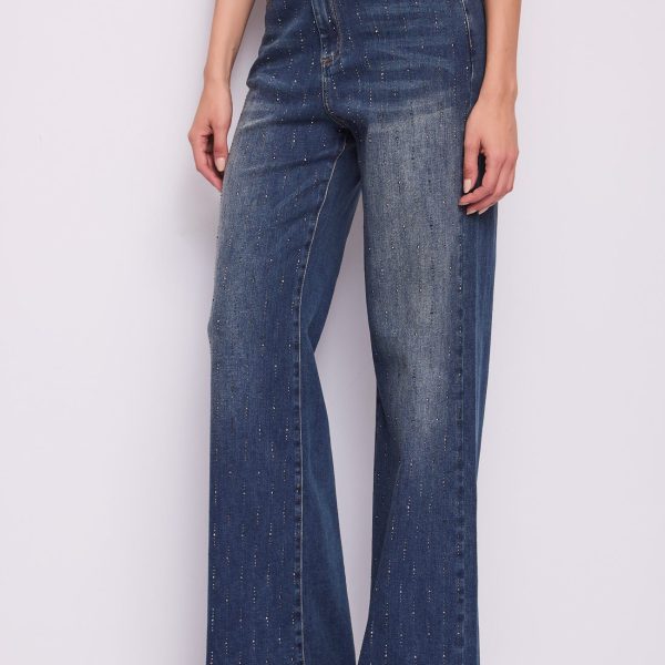 Vaquero de pierna ancha con pedrería Gaudí Jeans