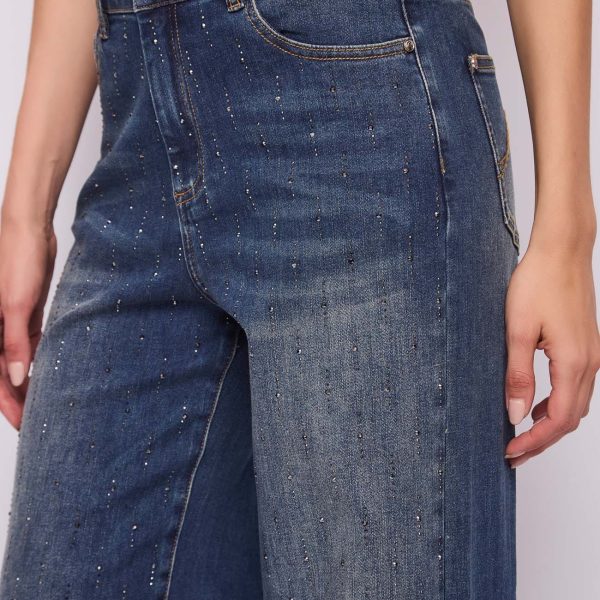 Vaquero de pierna ancha con pedrería Gaudí Jeans