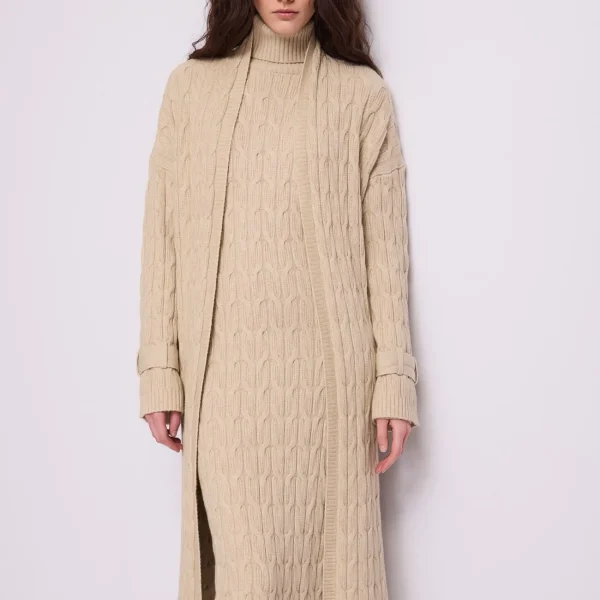 cardigan-trenzado-topo-claro-jaspeado-01 Cárdigan punto trenzado