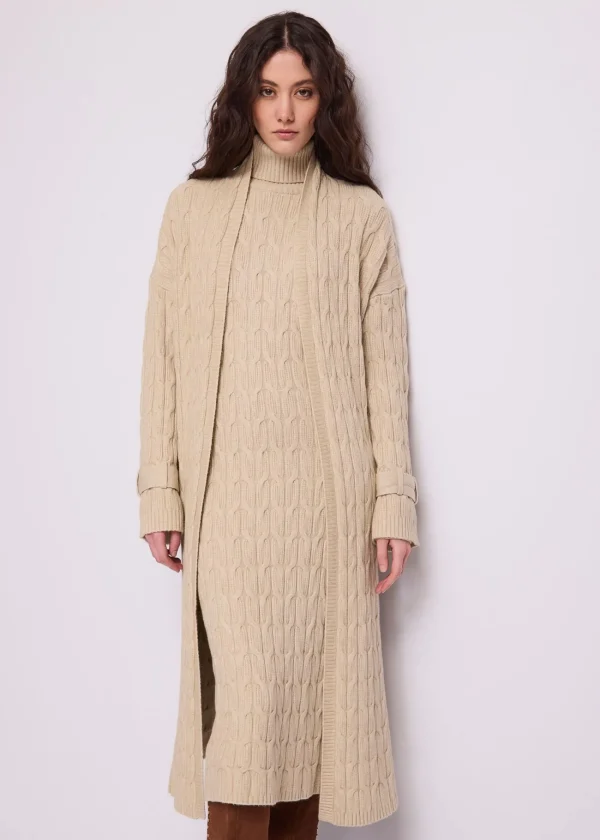 cardigan-trenzado-topo-claro-jaspeado-01 Cárdigan punto trenzado
