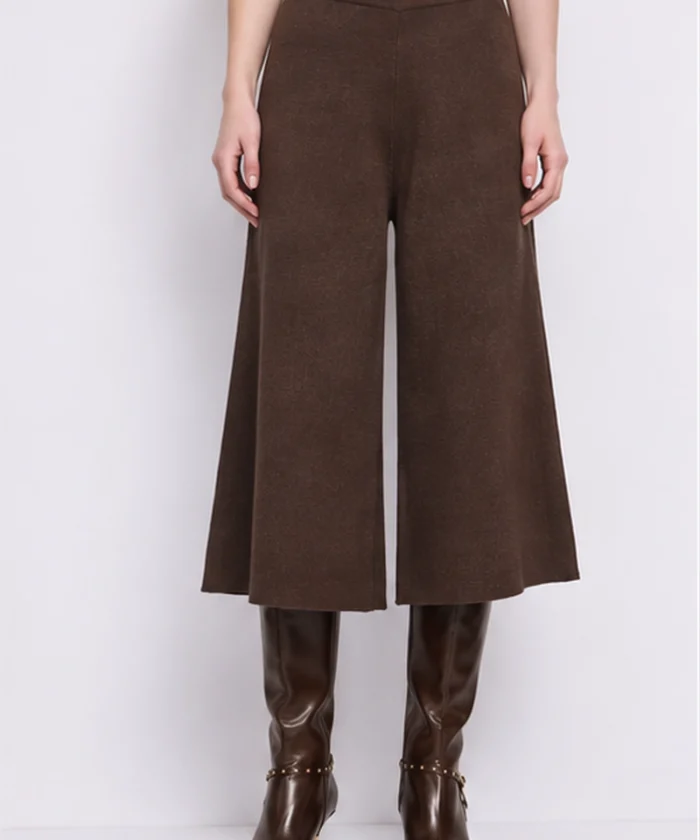 gaudi-pantalon-culotte-punto-marron-01 Bermuda Punto Lana