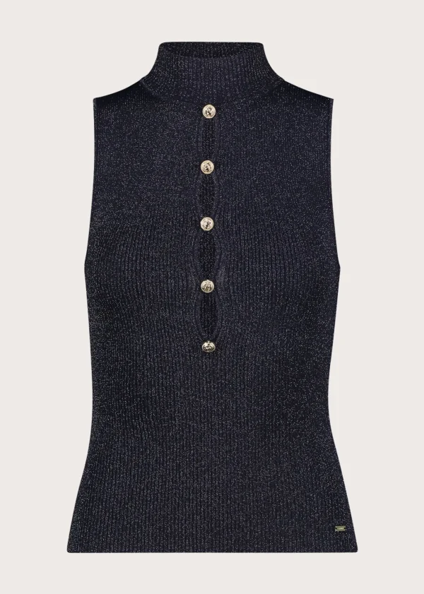 top-viscosa-lurex-cuello-alto-azul-noche-05 Top sin Mangas Lurex